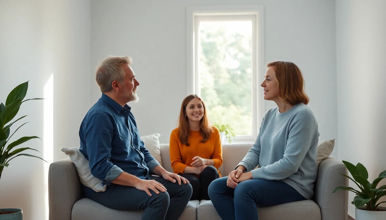 Therapeut im Hypnoseinstitut bietet einer Klientin persönliche Unterstützung bei der Entspannung.