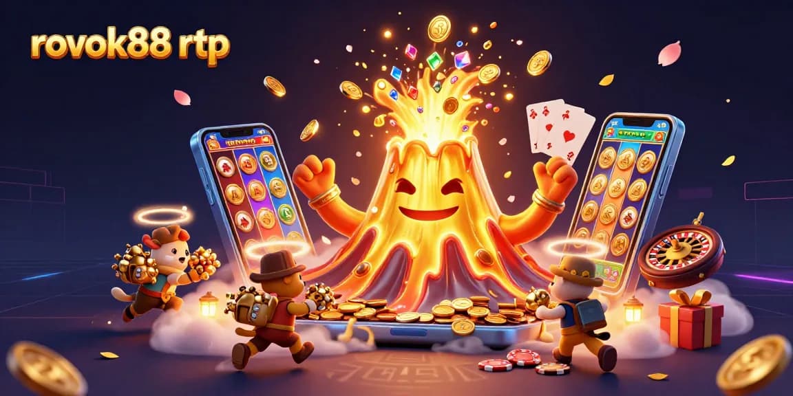 Experience thrill and excitement with rokok88 rtp as golden coins erupt from a winning volcano!