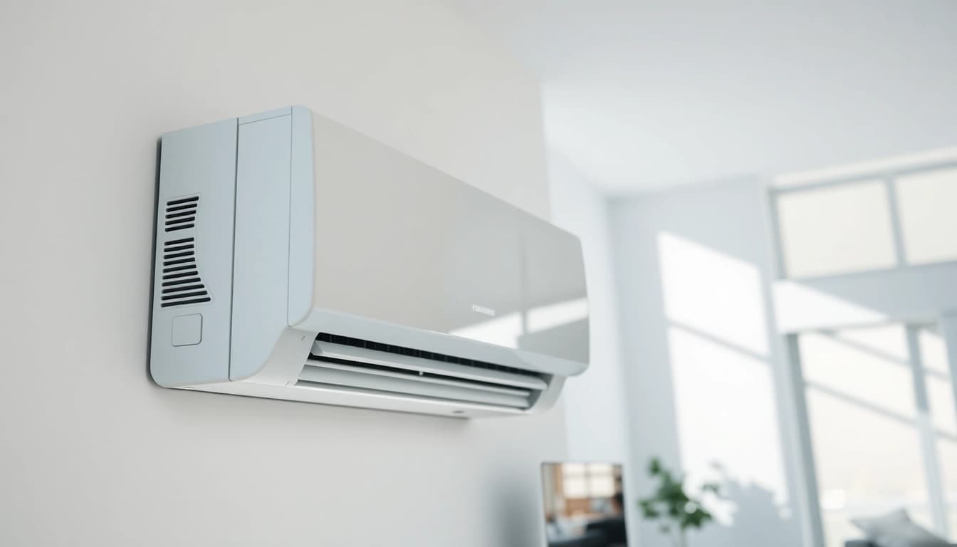 Efficient Klimaanlage enhances comfort in a modern living room with natural light.