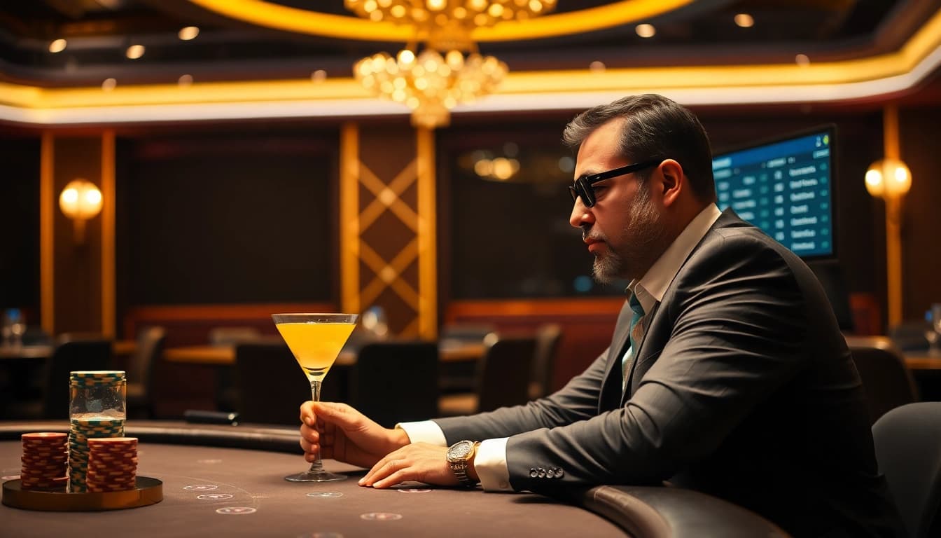 Erleben Sie spannende Einsätze bei einem wettanbieter ohne limit mit einem Highroller im eleganten Casino.