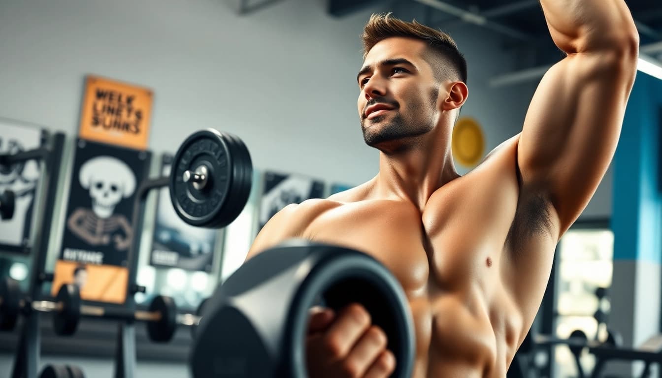 Trenbolon preis: Leistungssportler im Fitnessstudio mit Gewichten für effektives Training.