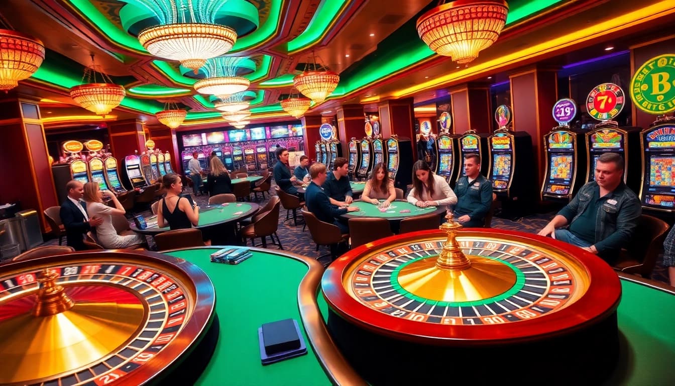 Experience thrilling gameplay at s8.com with dynamic casino tables, vibrant slot machines, and excited players.