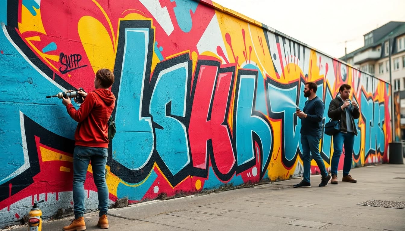 Graffiti Stuttgart zeigt kreative Künstler, die lebendige Wandkunst in Stuttgart schaffen.