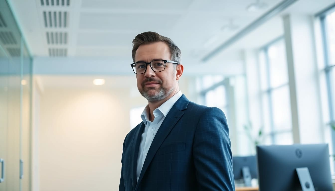 Headhunter Gesundheitswesen führt ein vertrauensvolles Gespräch mit einem Facharzt in einem modernen Büro.