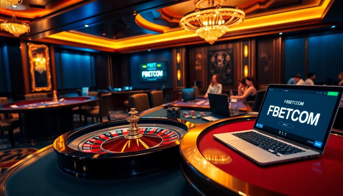 Experience the thrill of F8BET.COM with a vibrant casino scene featuring roulette, poker, and online gaming.