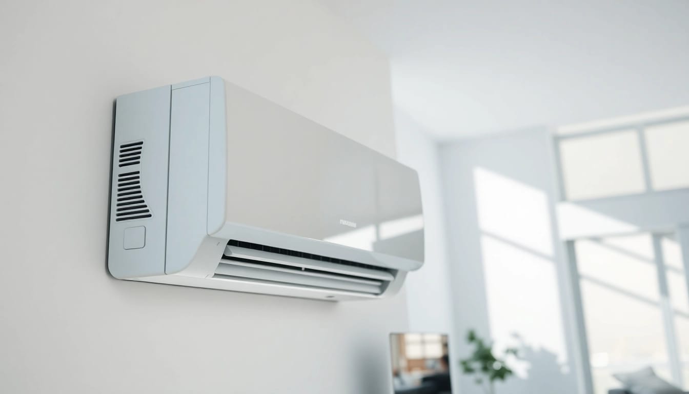 Efficient Klimaanlage enhances comfort in a modern living room with natural light.