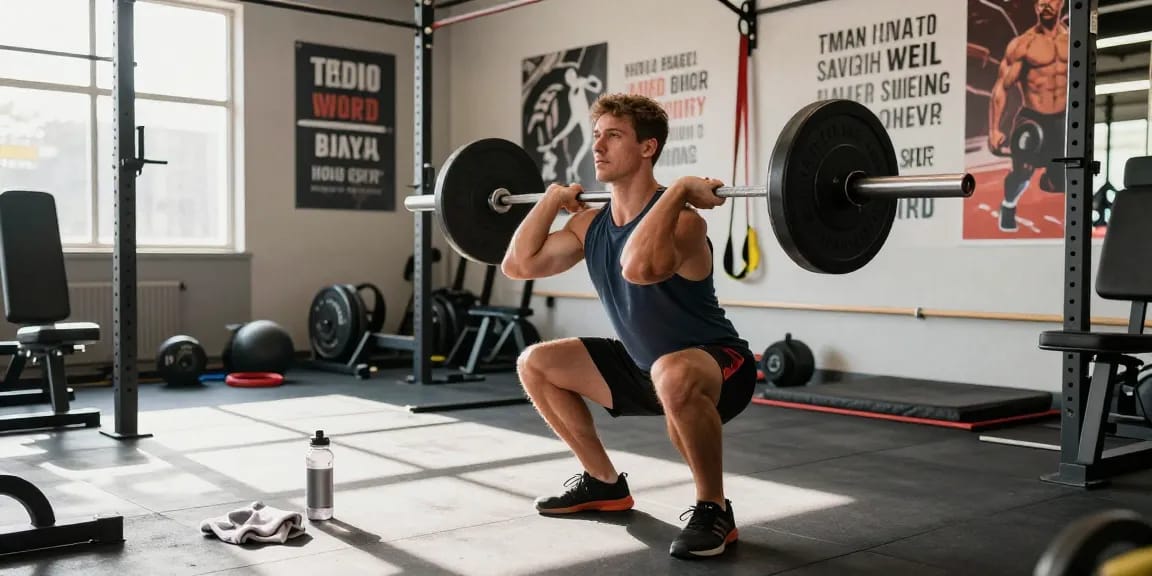 Bodybuilder, der im Fitnessstudio mit Steroidshop-Produkten für verbesserte Leistung trainiert.