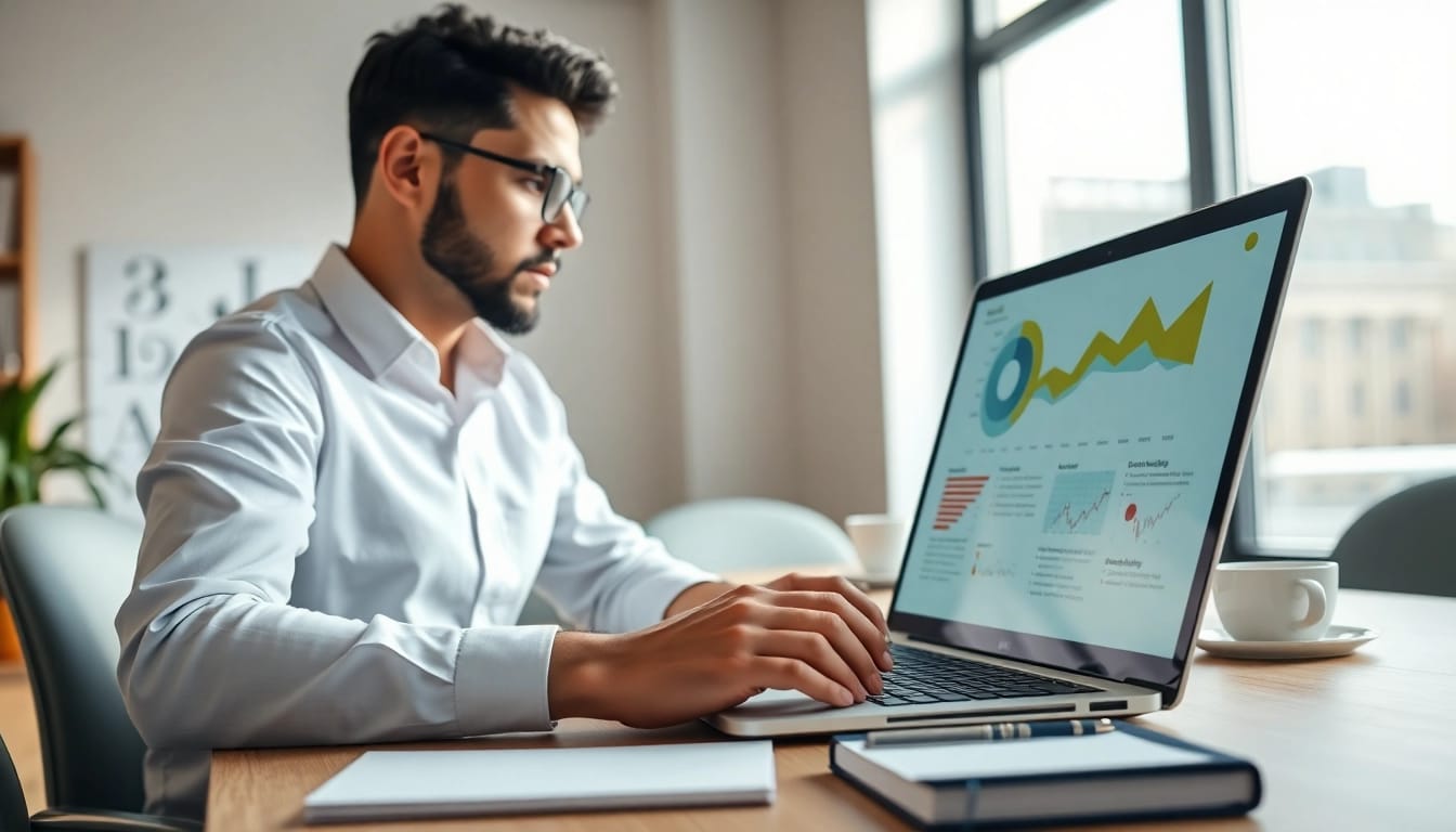 SEO Tipps zur Verbesserung der Online-Sichtbarkeit in einem modernen Büro.