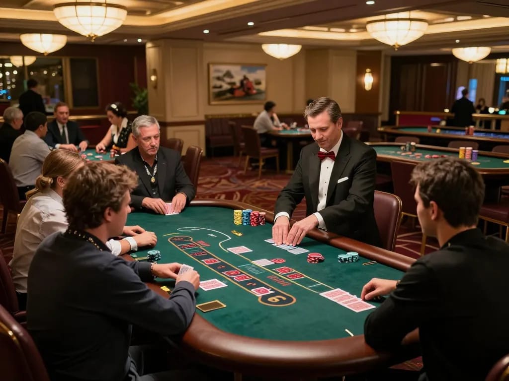 Các người chơi tham gia vào trận đấu blackjack chiến lược tại sòng bạc Sun win, thể hiện những khoảnh khắc hồi hộp.