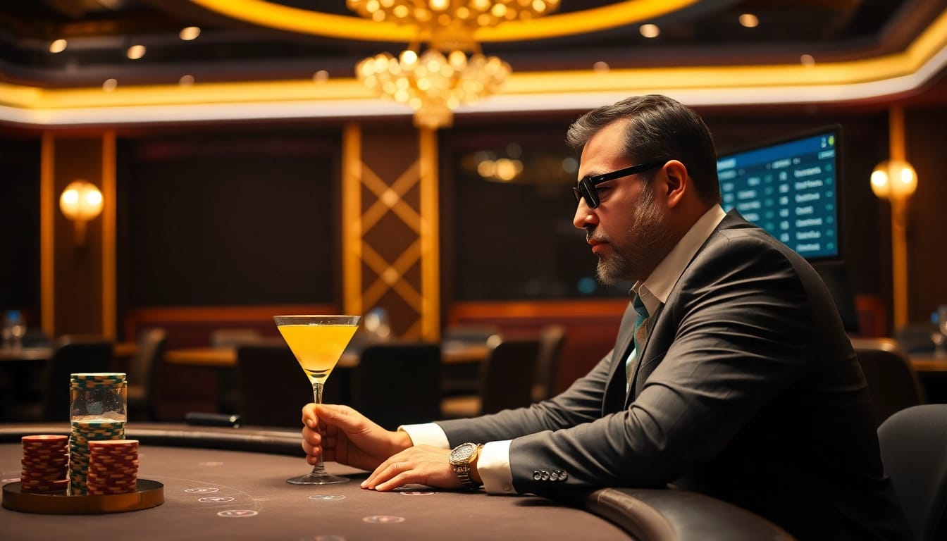 Erleben Sie spannende Einsätze bei einem wettanbieter ohne limit mit einem Highroller im eleganten Casino.