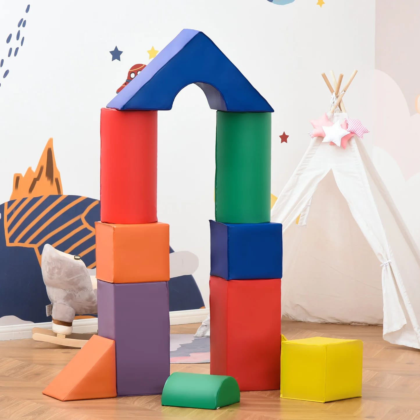 Sicheres Spielmaterial fuer Kleinkinder: Schaumstoff Bausteine