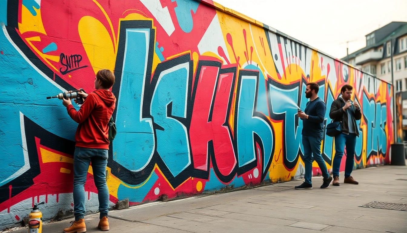 Graffiti Stuttgart zeigt kreative Künstler, die lebendige Wandkunst in Stuttgart schaffen.