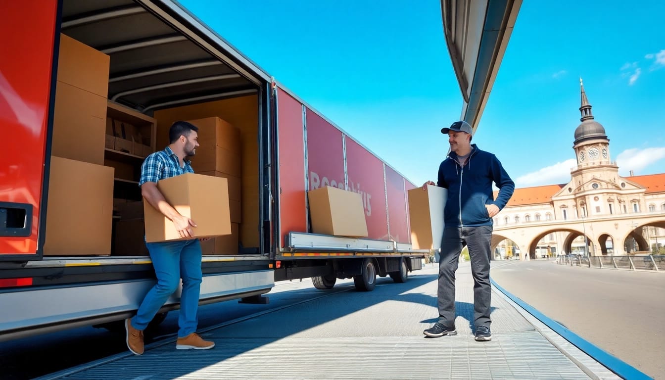 Professionelles umzugsunternehmen saarbrücken lädt Möbel in einen Transporter, um zügige Umzüge zu gewährleisten.