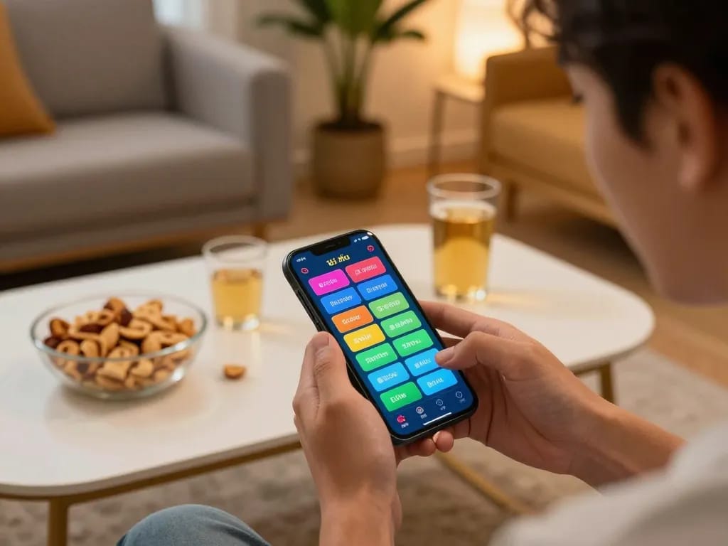 Engaging with app tài xỉu in a cozy home setup for strategic gameplay.