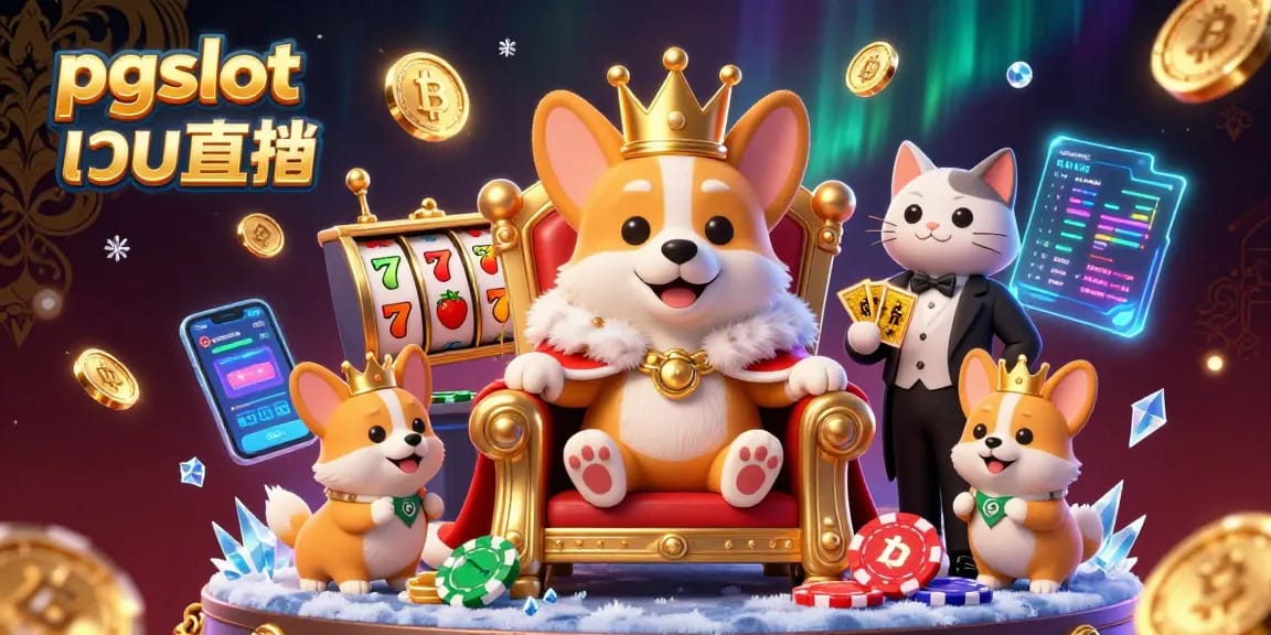 นำเสนอ pgslot เว็บตรง ด้วยภาพการ์ตูน 3D ของสุนัข คอร์กี้ พร้อมองค์พระราชา บนชัยชนะพนัน
