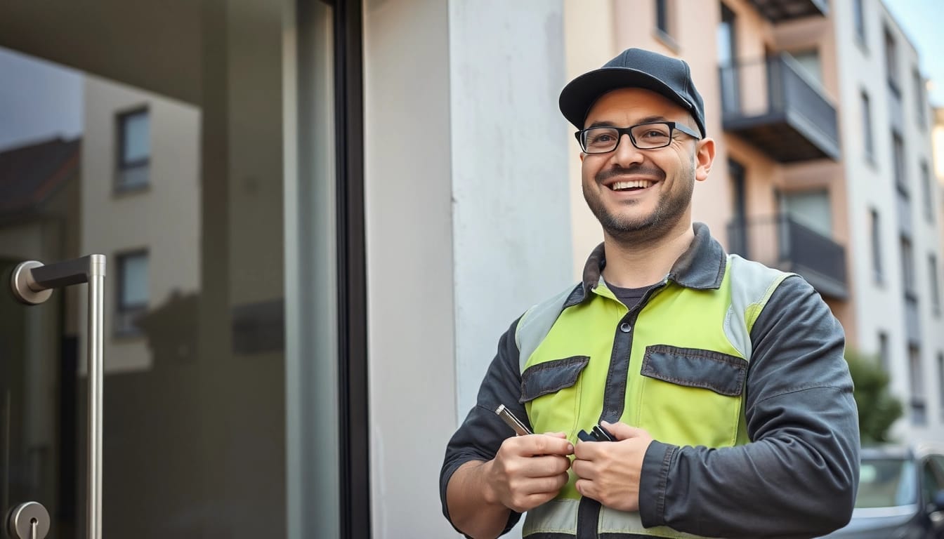 Techniker bei der Türöffnung in Berlin mit professionellem Werkzeug