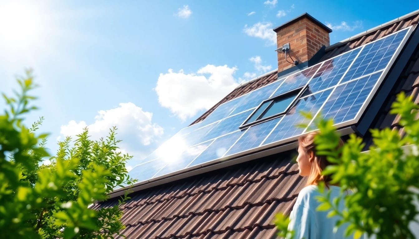 PV Module kaufen: Hochwertige Solarmodule auf einem modernen Dach mit strahlendem Sonnenlicht.