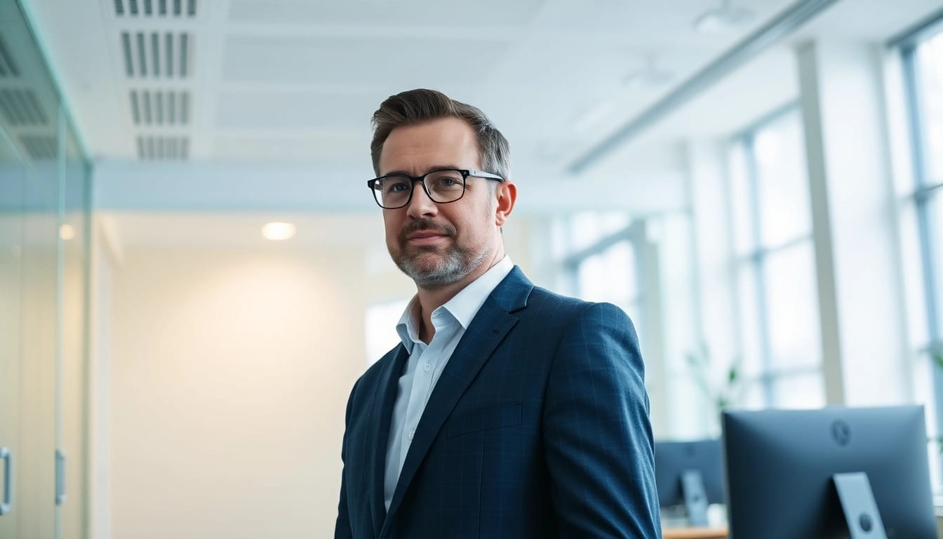 Headhunter Gesundheitswesen führt ein vertrauensvolles Gespräch mit einem Facharzt in einem modernen Büro.