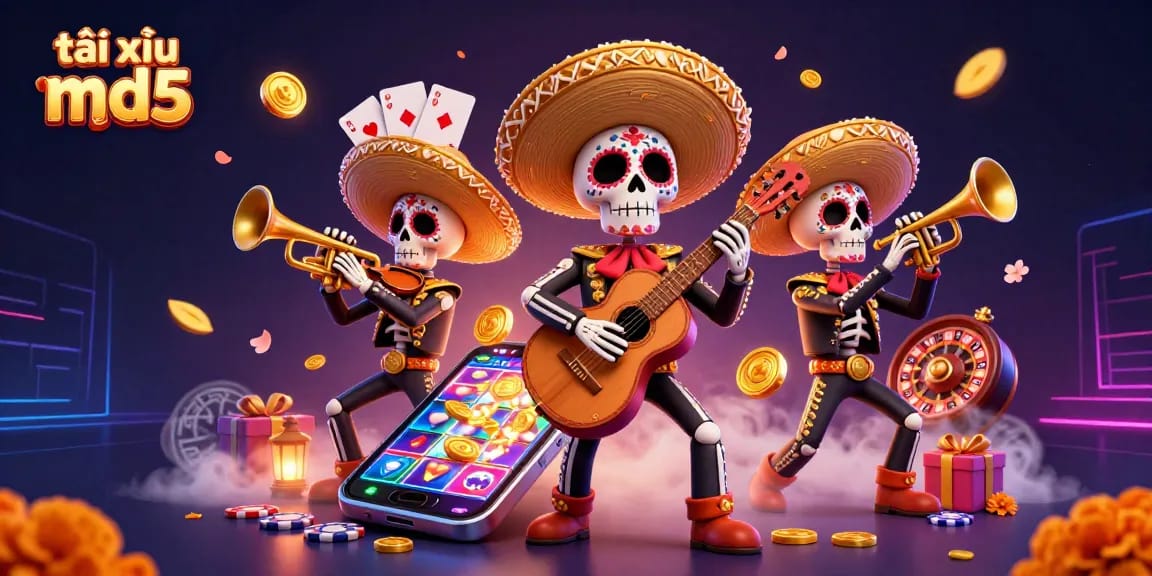 Experience the excitement of tài xỉu md5 with a lively mariachi scene and dynamic gaming elements.