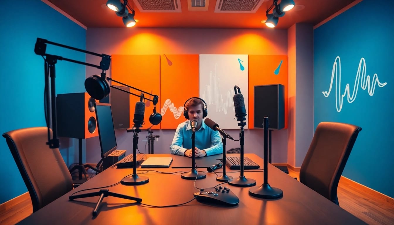 Gaming Podcast setup with modern equipment and inviting atmosphere