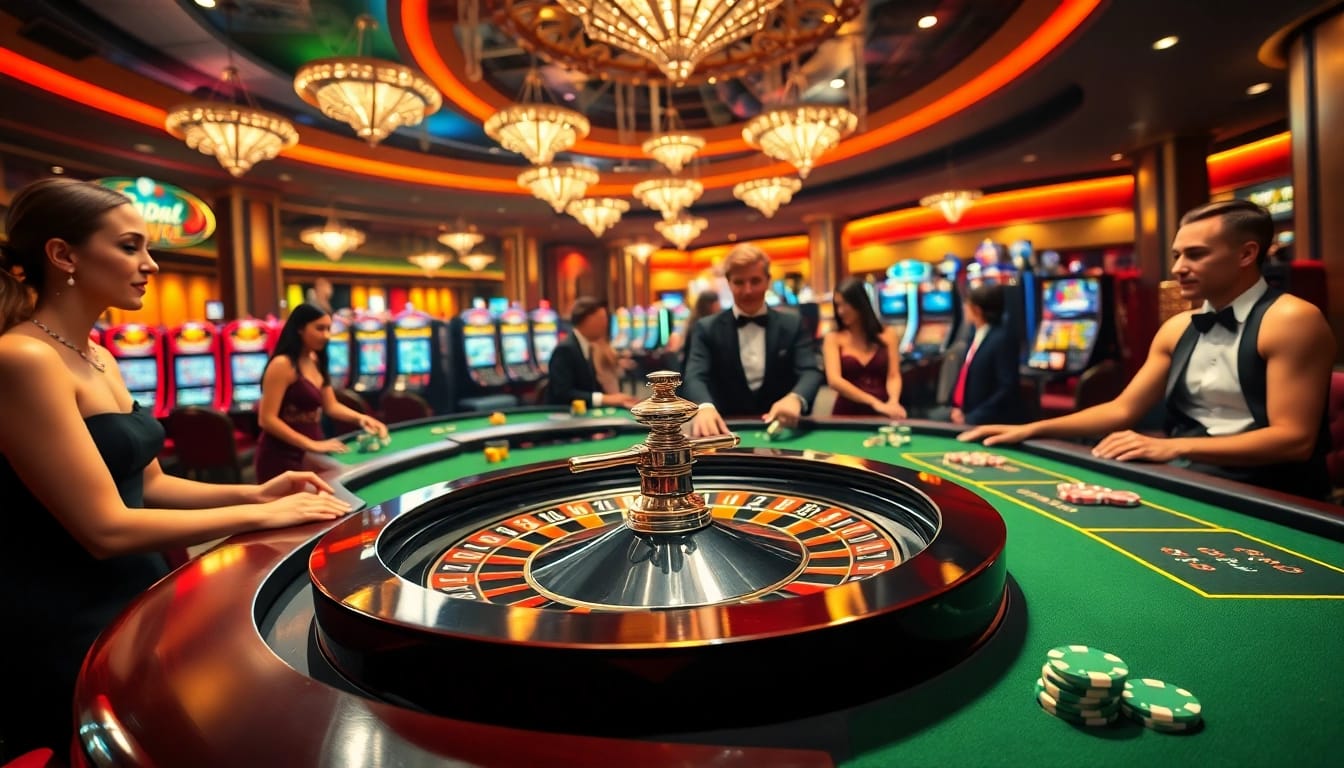Erleben Sie spannende Spiele auf casino spiele.de mit einem glamourösen Roulette-Tisch.