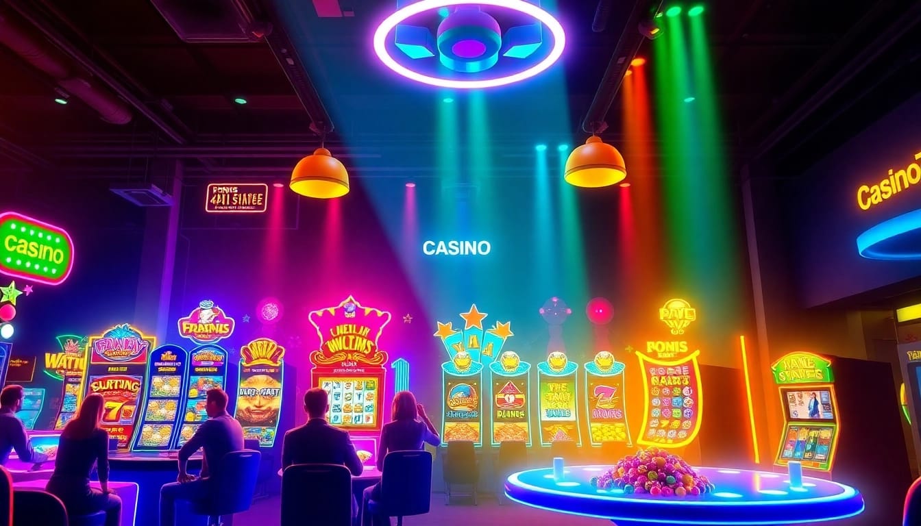 Players exploring casinos ohne lizenz with colorful neon games and engaging slots.