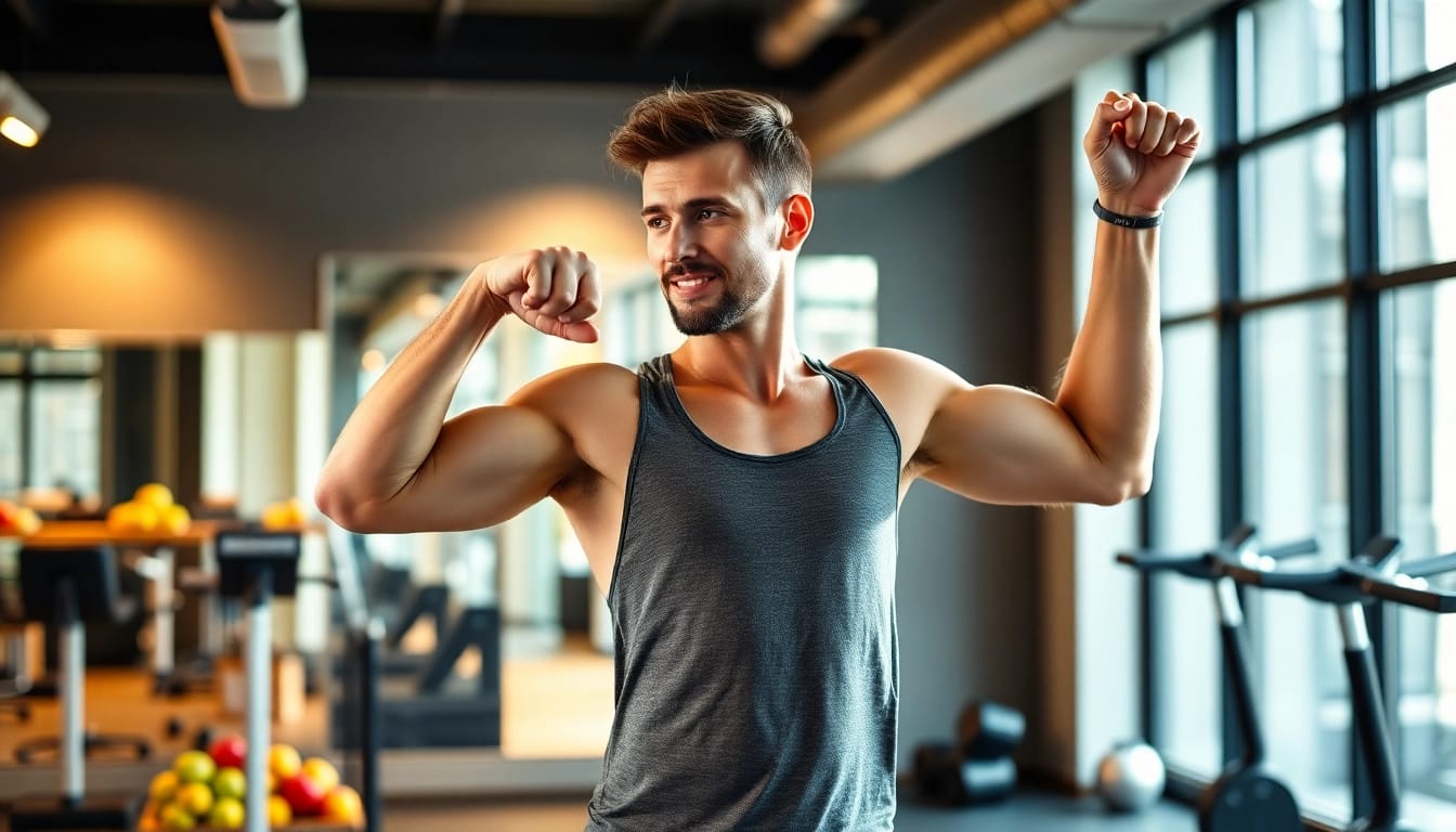 Aktiver Mensch im Fitnesskurs erlebt gewichtsverlust und motiviert durch gesunde Lebensweise.
