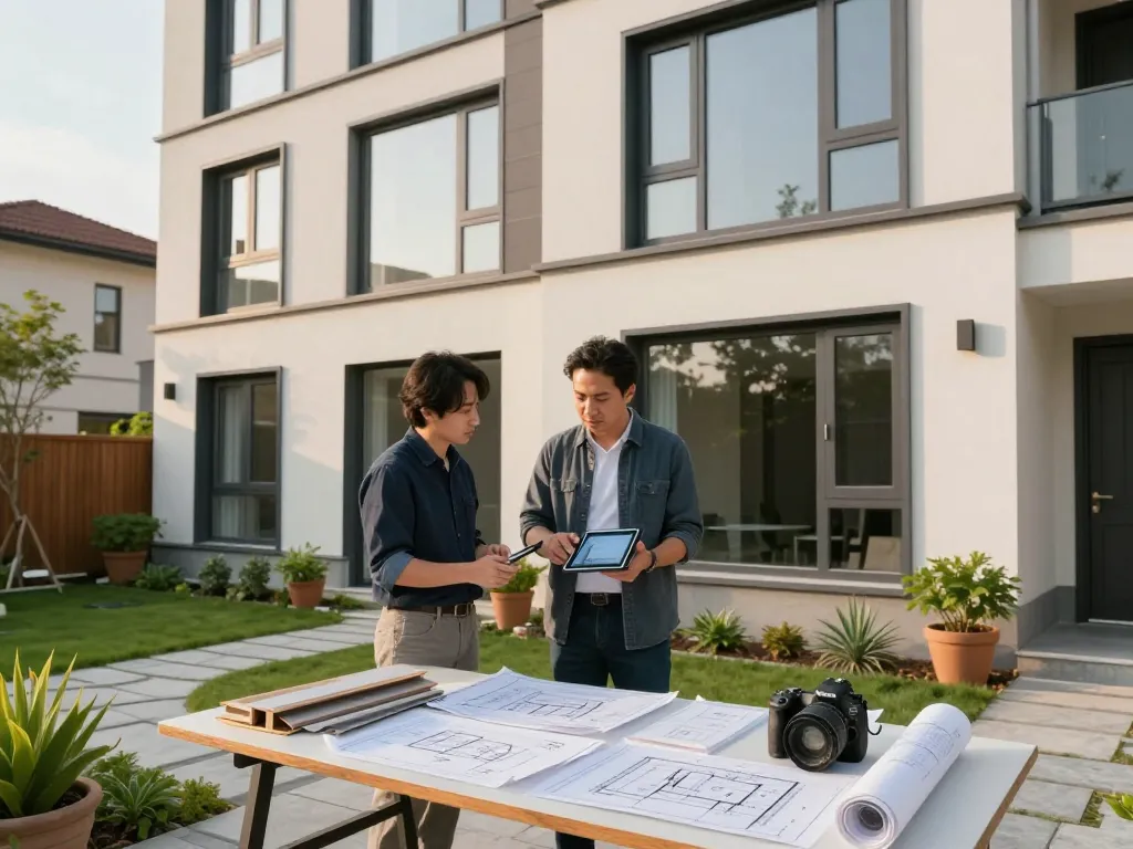 Schüco-Fenster verbessern die moderne Hausfassade mit Energieeffizienz.