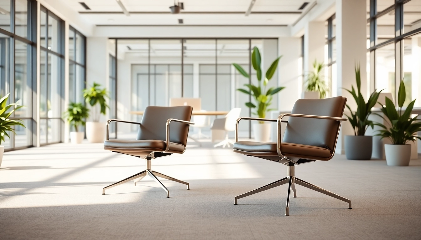 Refurbished Vitra chairs enhancing a stylish modern office environment with sleek designs.