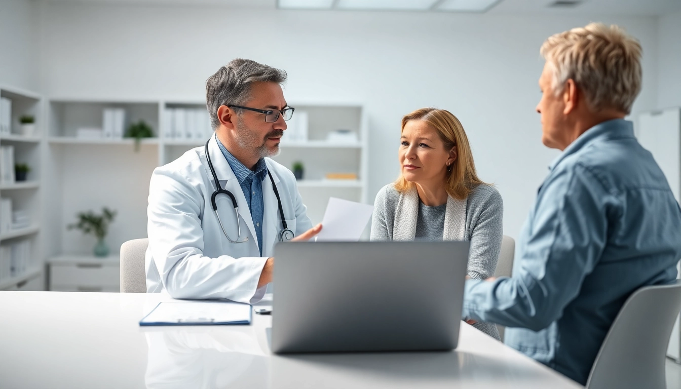 Driada medical consultation with a doctor and patient in a modern clinic setting.