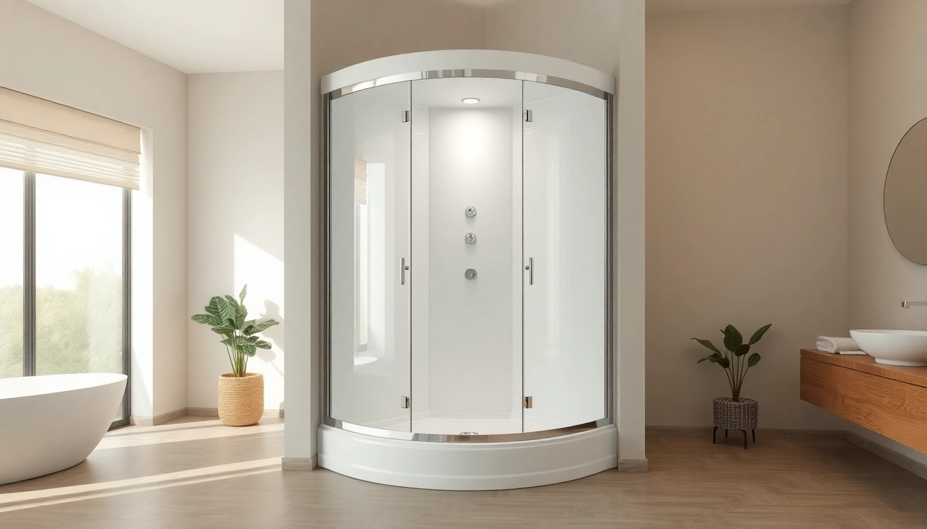 Duschkabine 80x80 eckeinstieg in modernem Badezimmer mit eleganten Details und weichem Licht.