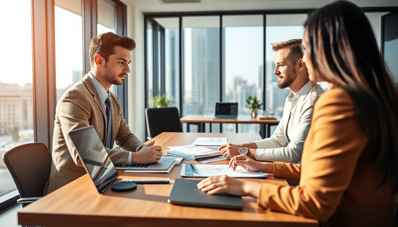 Effektive Personalvermittlung durch engagierten Berater in modernem Büro.