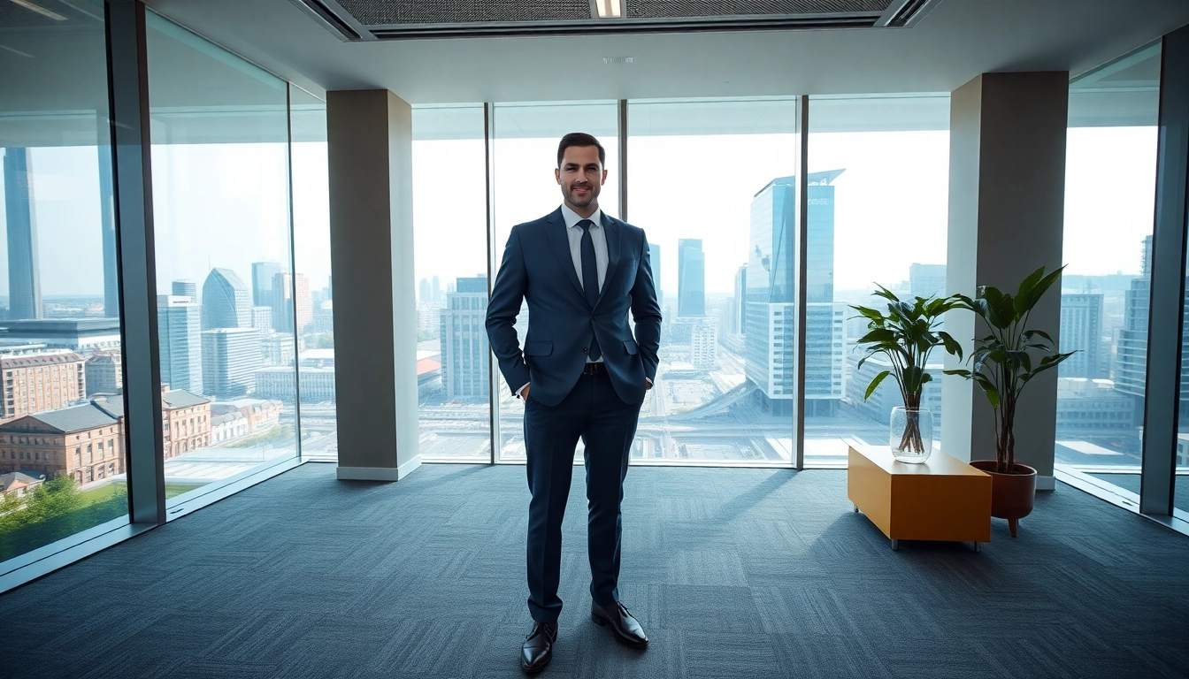 Immobilienmakler Frankfurt Preungesheim präsentiert modernes Büro mit urbanem Ausblick.