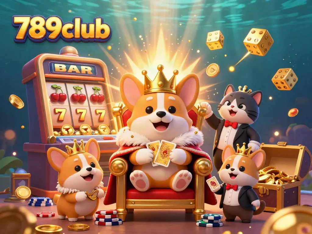 Experience thrilling gameplay at 789club with vibrant 3D casino illustrations and festive elements.