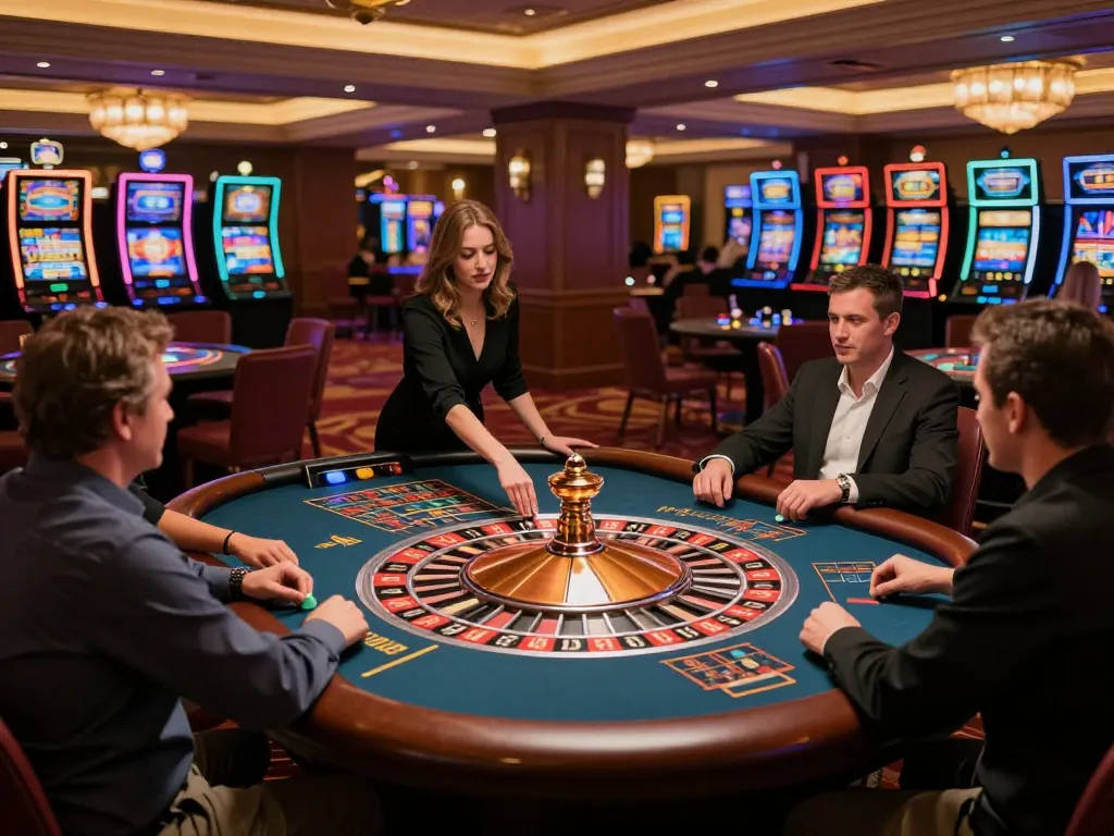 Players placing bets at the roulette table in a luxury casino setting, showcasing vibrant atmosphere with go88vn excitement.