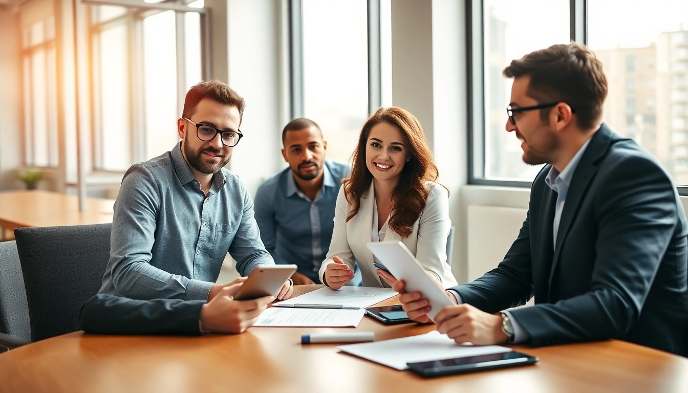 Headhunter Ingenieure treffen sich in einem modernen Büro, um Lebensläufe zu besprechen.