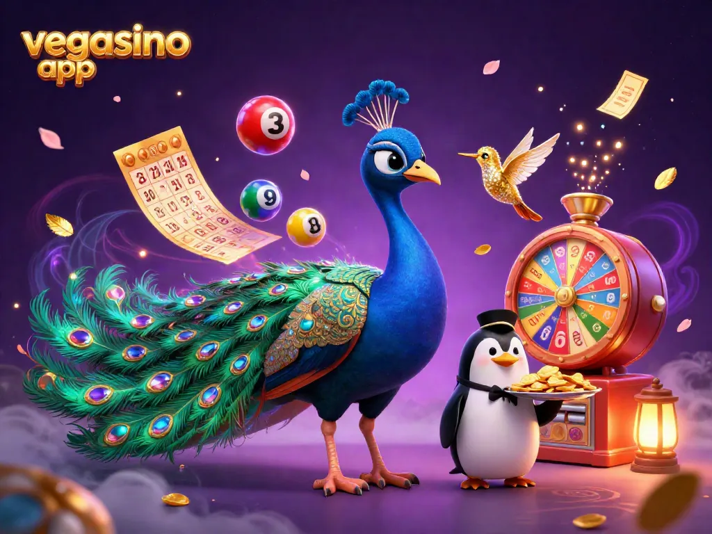 Experience the excitement of the vegasino app with vibrant casino elements and engaging characters.