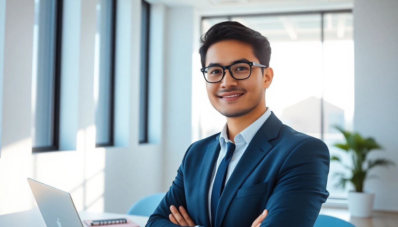 Professionelles Business Portrait München eines gut gekleideten Individuums in modernem Büro.