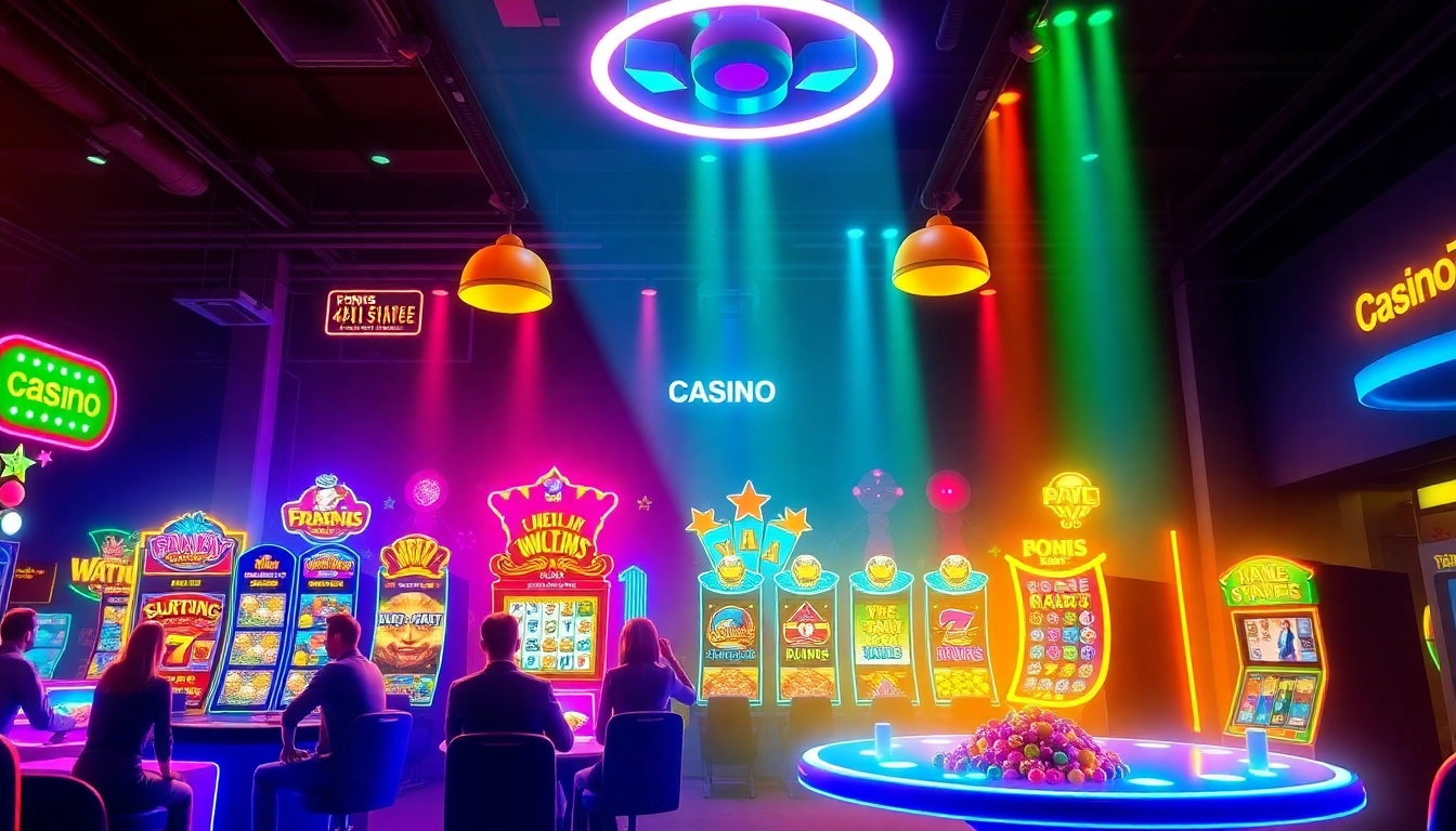 Players exploring casinos ohne lizenz with colorful neon games and engaging slots.