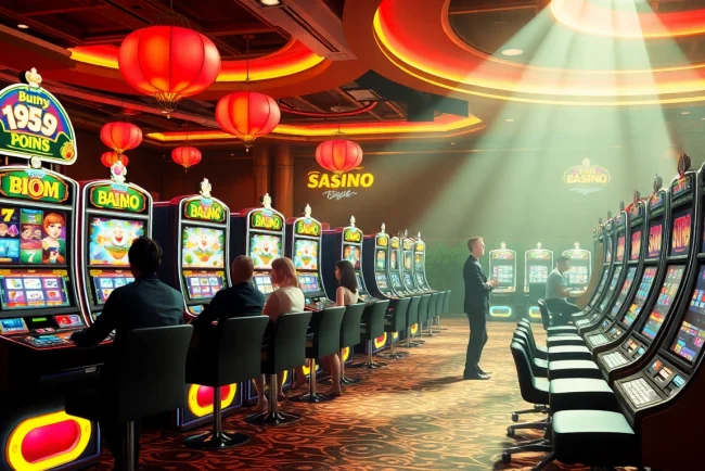 Sichere Casino Bonus Angebote für Spieler mit attraktiven Gewinnen und bunten Spielautomaten im Hintergrund.