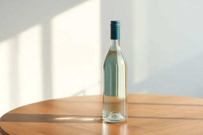 Kolloidales Silber kaufen: Hochwertige Flasche auf einem eleganten Tisch mit sanftem Licht.