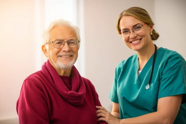 Ambulanter Pflegedienst Hameln unterstützt ältere Menschen liebevoll in ihrer gewohnten Umgebung.