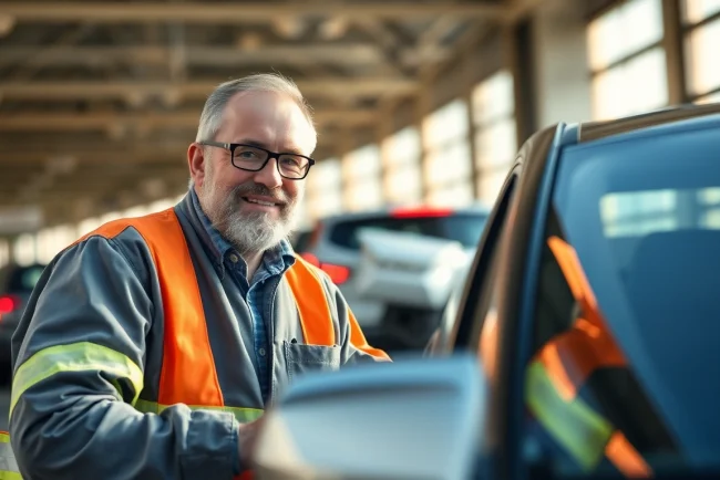 Kfz Gutachter in Köln analysiert ein Fahrzeugschaden detailliert und professionell.