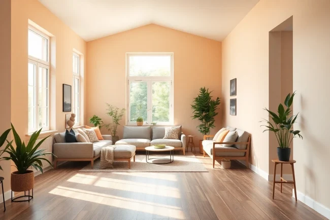 Ein heller, modernisierter Wohnbereich, der das Ergebnis einer umfassenden Hausrenovierung zeigt.