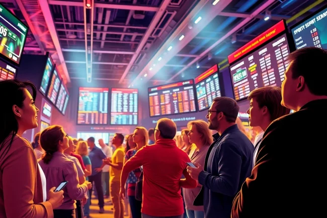 Discover innovative neue wettanbieter in a lively betting environment showcasing excitement and engagement.