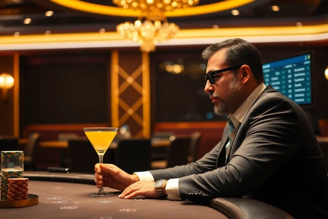 Erleben Sie spannende Einsätze bei einem wettanbieter ohne limit mit einem Highroller im eleganten Casino.