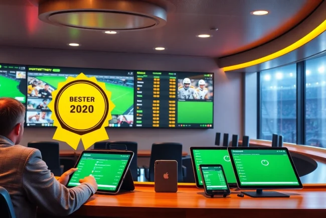 Sieh dir den besten Wettanbieter mit fortschrittlichen Wettermöglichkeiten in einem einladenden digitalen Sportwettenbüro an.