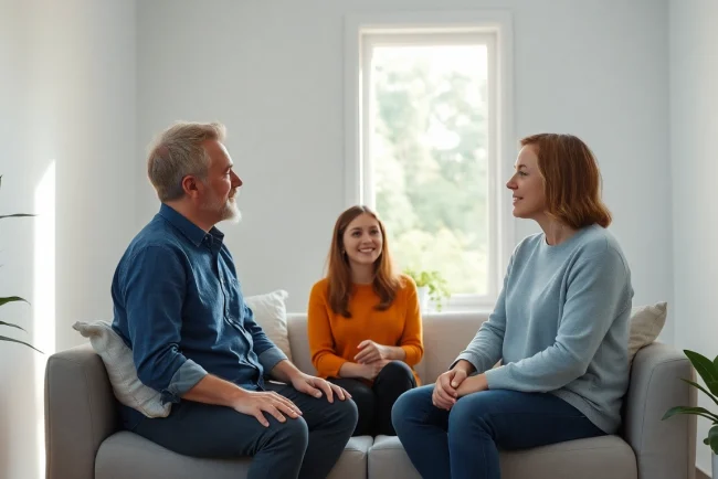 Therapeut im Hypnoseinstitut bietet einer Klientin persönliche Unterstützung bei der Entspannung.