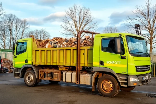 Schrottabholung Bottrop: Professionelle Schrottabholung mit engagierten Schrotthändlern bei der Arbeit.