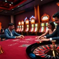 Exciting gameplay at s8 casino featuring vibrant slot machines and poker tables.